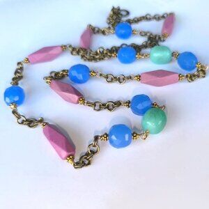 Extra Long/Double Wrap Multicolor Gemstones Necklace